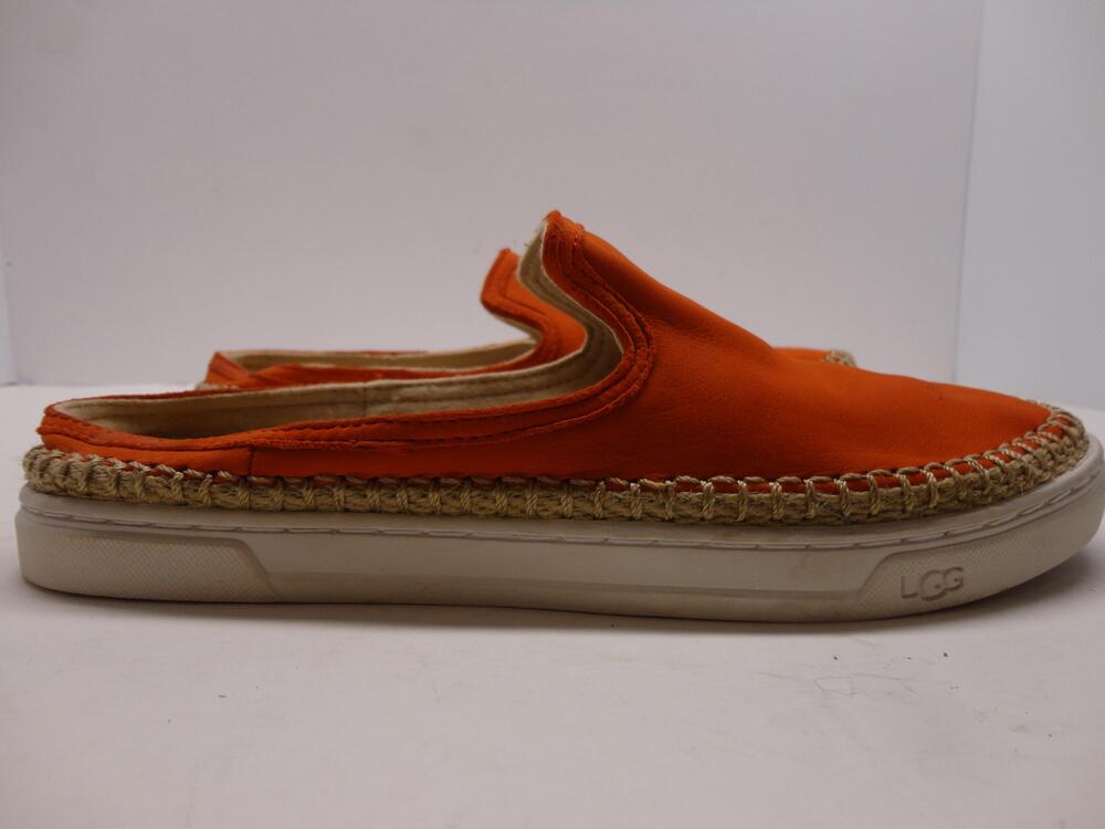 UGG Shoes Womens Size 8 Orange Leather Slip-On Espadrille Flats Casual 1010102